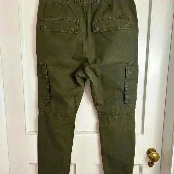 Men’s Dark Green H&M  Cargo Joggers with Elasticized Ankles Size 32 - Picture 6 of 8